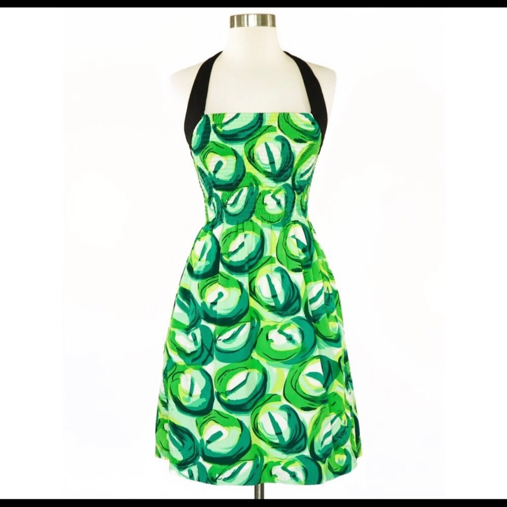 Anthropologie Viola Green Halter Dress
